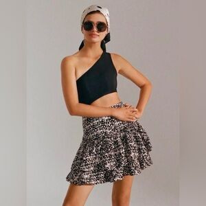 Anthropologie Black and White Mini Skirt